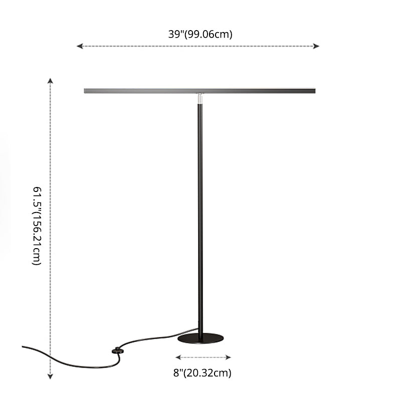 Lampada da pavimento lineare a forma di leva semplice soggiorno in metallo a led luce