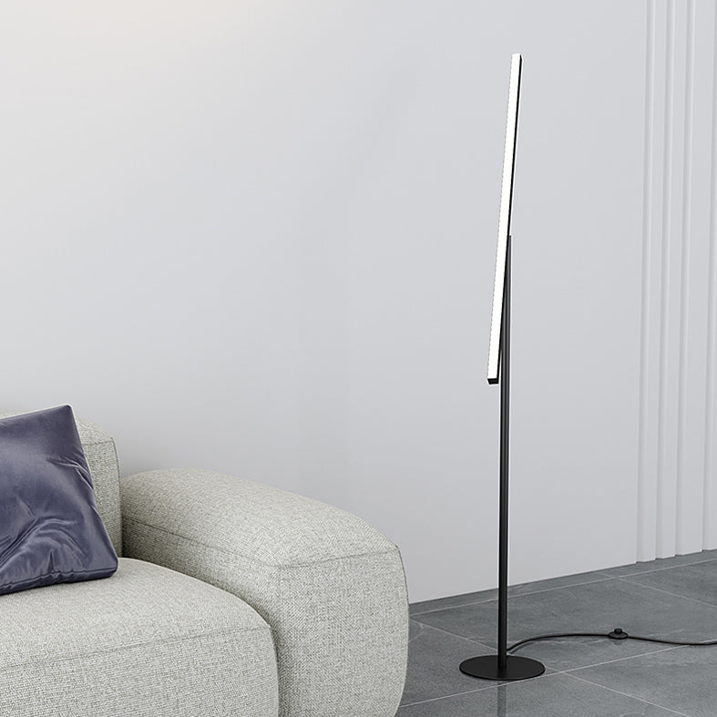 Lever Shaped Linear Floor Lamp Simple Metal Living Room LED Standing Light