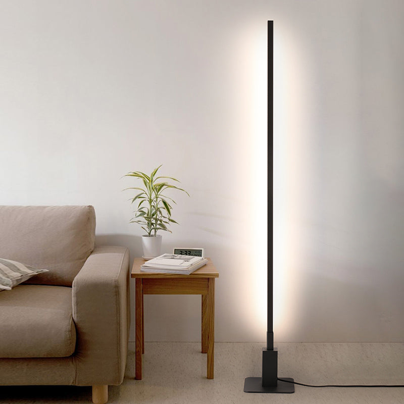 Nordic Style Bedroom Standing Lamp Aluminum Linear LED Floor Reading Light