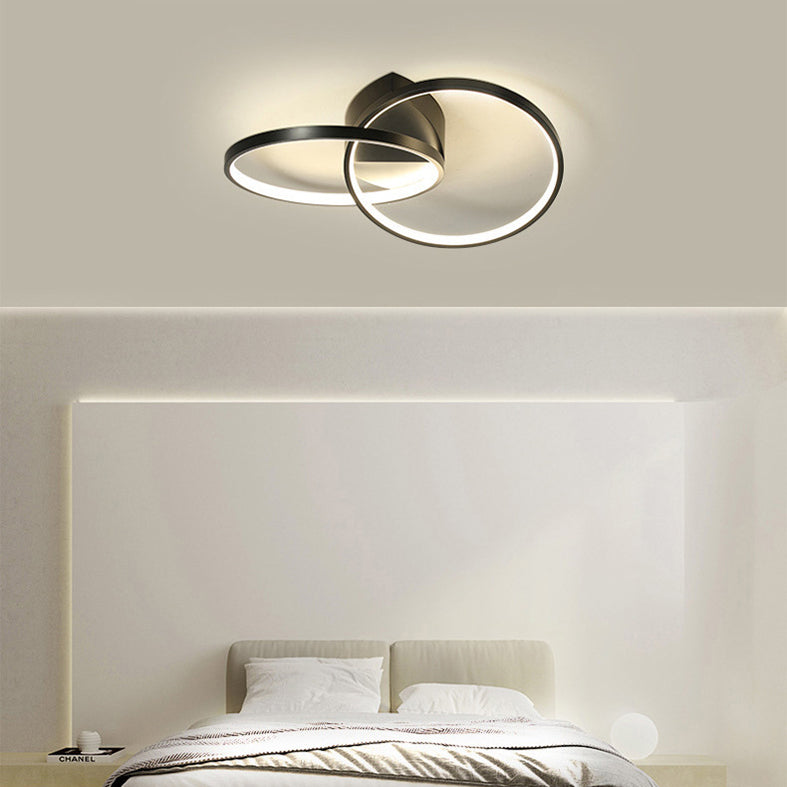 Luce a 2 anelli Luce elegante moderna a LED acrilico semifulto Luce di montaggio