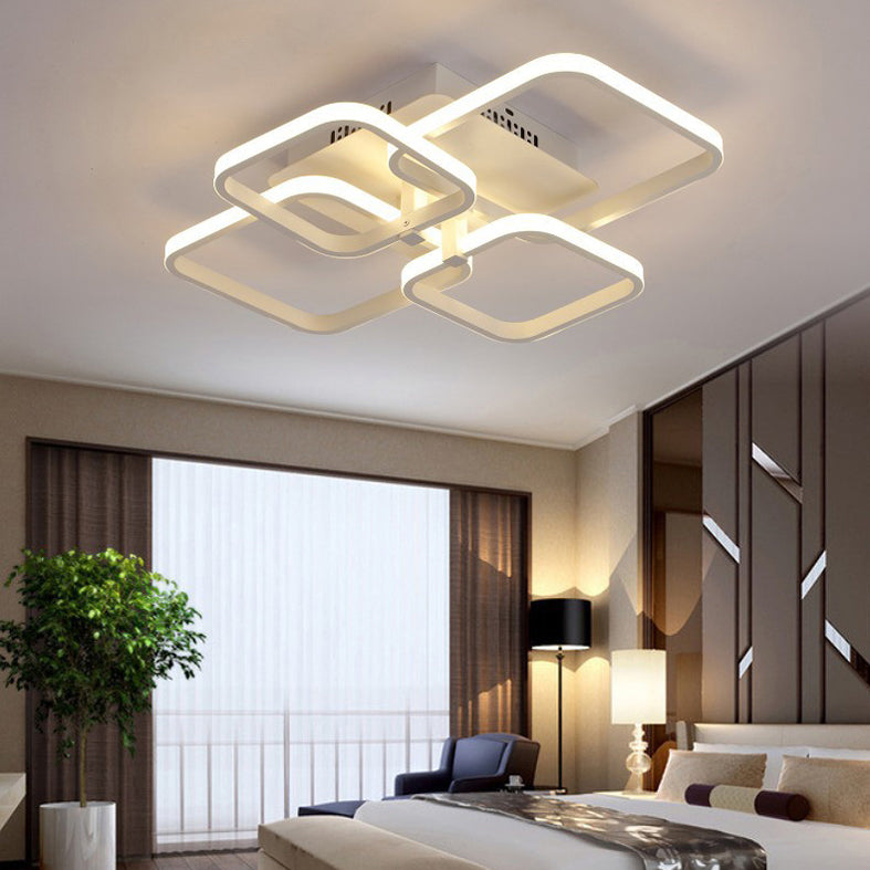 Multi-Square Flush Mount Ceiling Light Fixtures for Bedroom Living Room