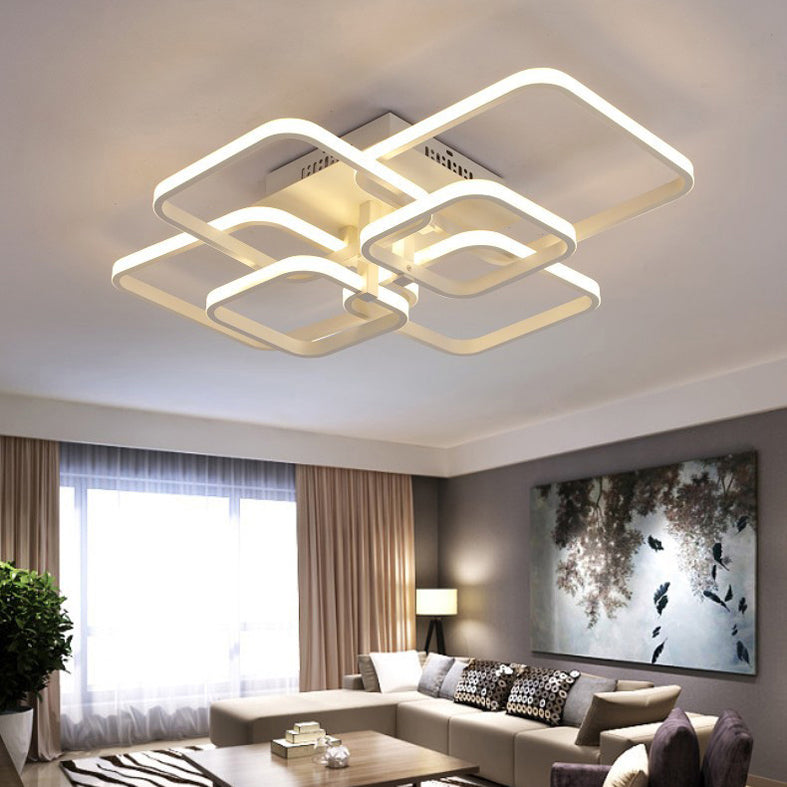 Multi-Square Flush Mount Ceiling Light Fixtures for Bedroom Living Room