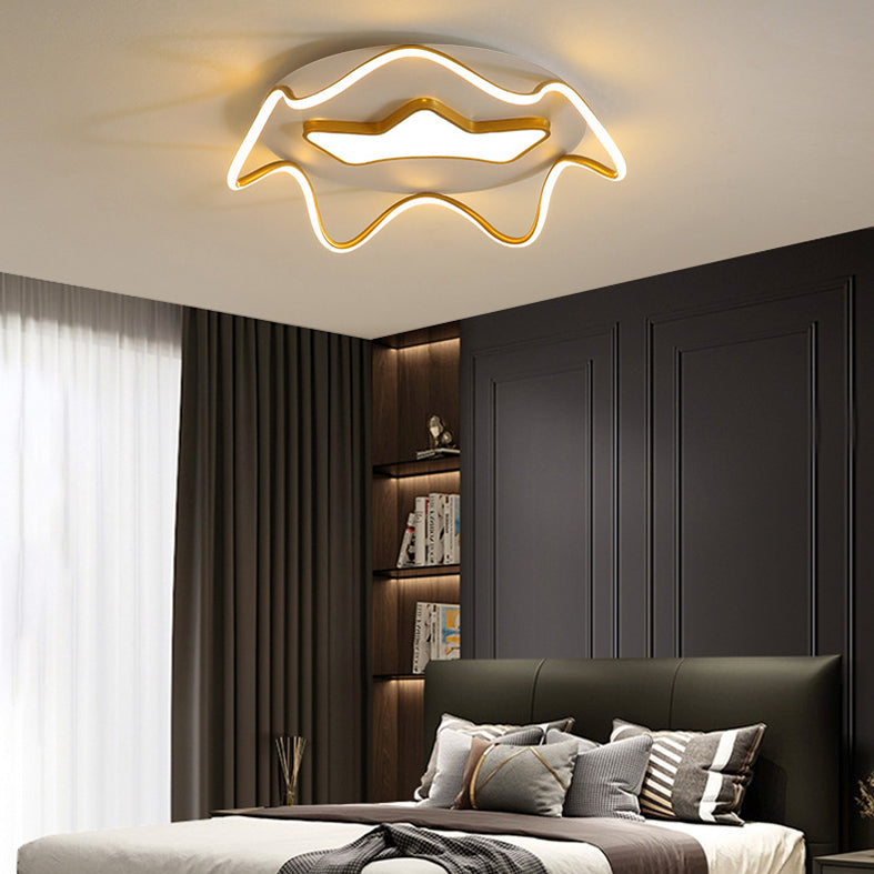 Flush Mount Ceiling Light Modern Metal and Acrylic Shade Light for Drawing Room