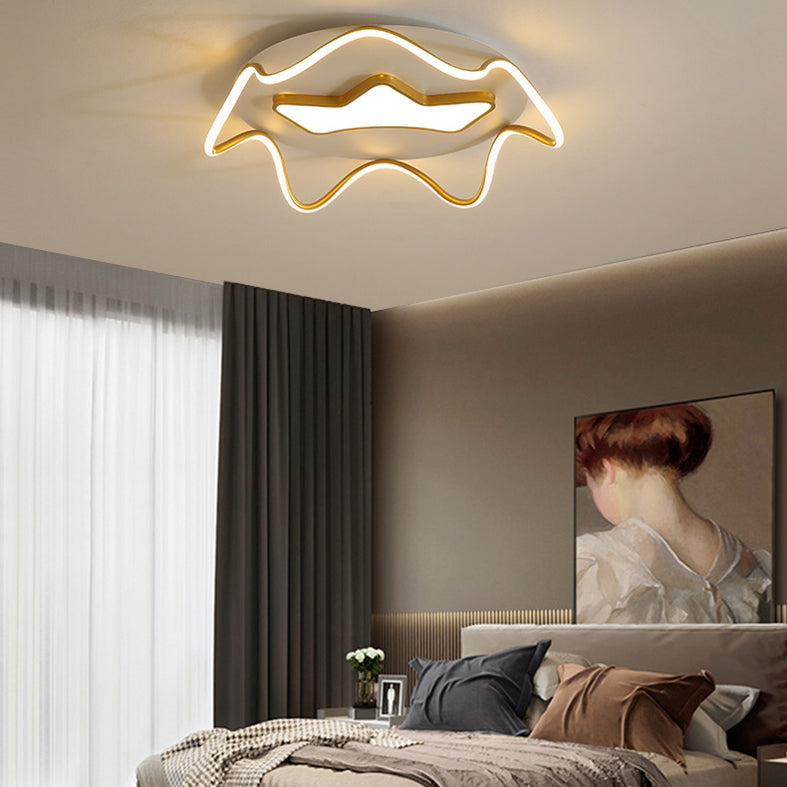 Flush Mount Ceiling Light Modern Metal and Acrylic Shade Light for Drawing Room