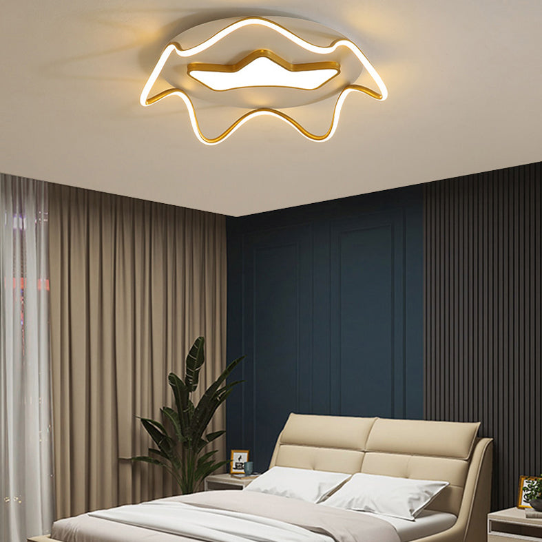 Flush Mount Ceiling Light Modern Metal and Acrylic Shade Light for Drawing Room