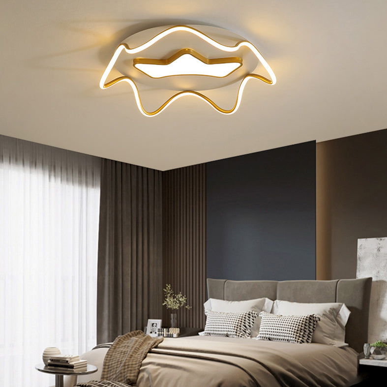 Flush Mount Ceiling Light Modern Metal and Acrylic Shade Light for Drawing Room