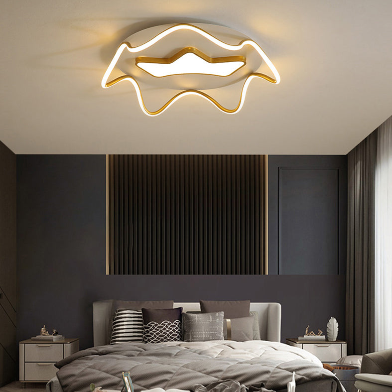 Flush Mount Ceiling Light Modern Metal and Acrylic Shade Light for Drawing Room