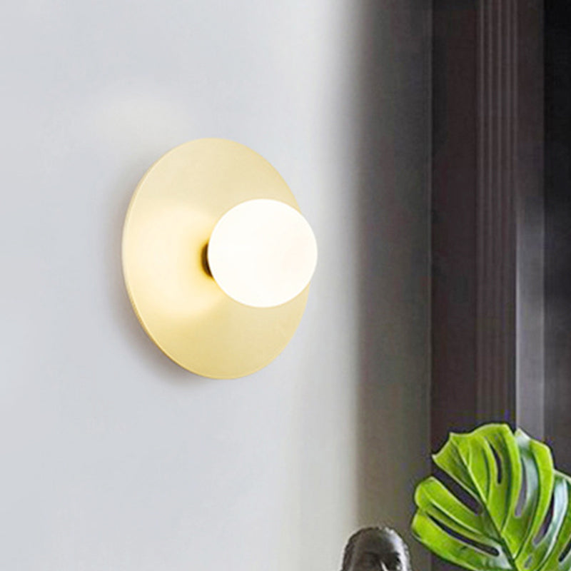 1 lampada da bagno lampada da bagno modernismo oro a parete a led leggera panna con tonalità di vetro bianco sferico