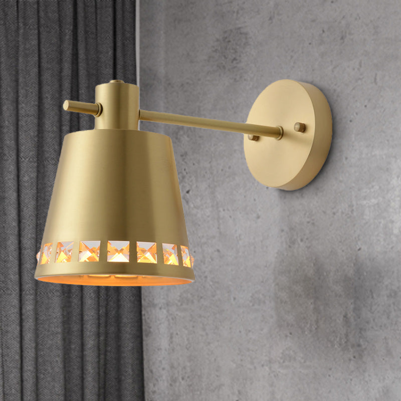 1 lampe de salle de bain de la salle de bain modernisme modernisme en laiton mural applique avec une teinte en métal baril