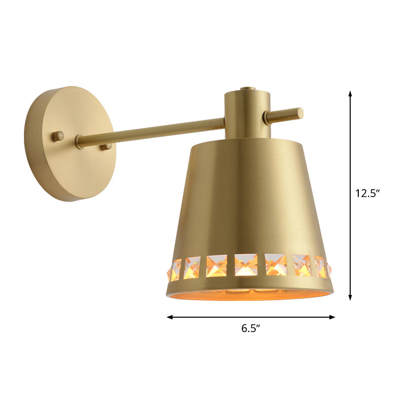 1 lamp badkamer wandlamp modernisme messing muur licht sconce met vat metalen schaduw