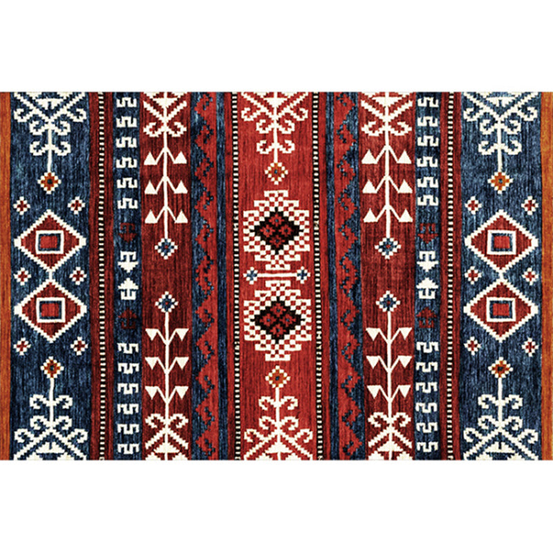 Bohemian amerikanischer Druckteppich rot Polyester Teppich Easy Care Teppich für Wohnzimmer