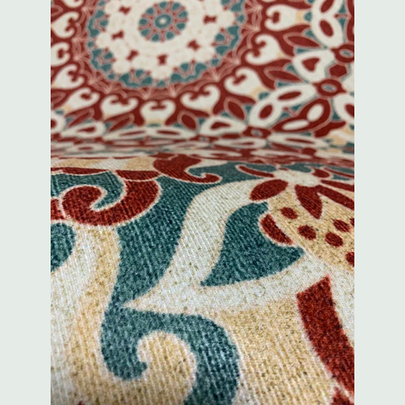 Stylish Green Bohemian Carpet Polyester Americana Pattern Area Rug Non-Slip Rug for Home Decor