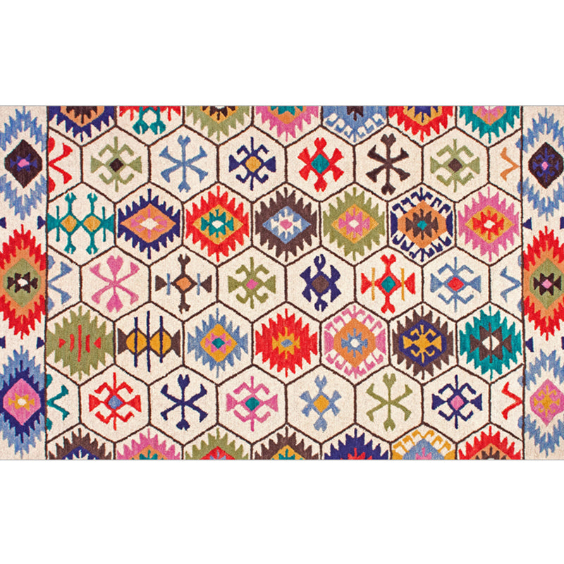 Colores Rug Moroccan Poliéster Área gráfica Alfombra Santing Resistente a la alfombra interior Decoración del hogar