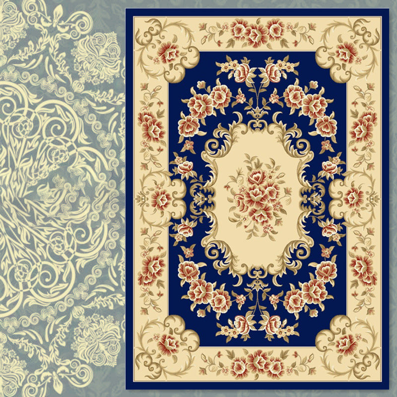 Traditional Medallion Print Carpet Polyester Area Rug Pet Friendly Indoor Carpet for Living Room