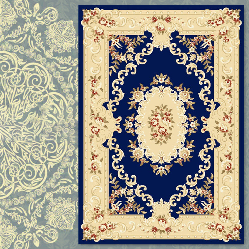 Traditional Medallion Print Carpet Polyester Area Rug Pet Friendly Indoor Carpet for Living Room