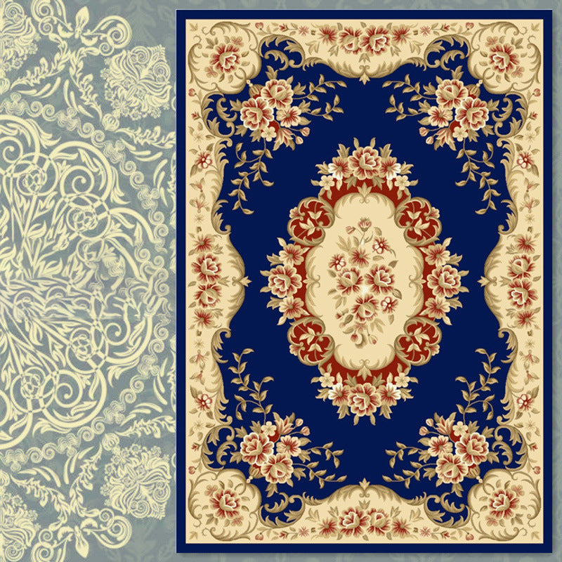 Traditional Medallion Print Carpet Polyester Area Rug Pet Friendly Indoor Carpet for Living Room