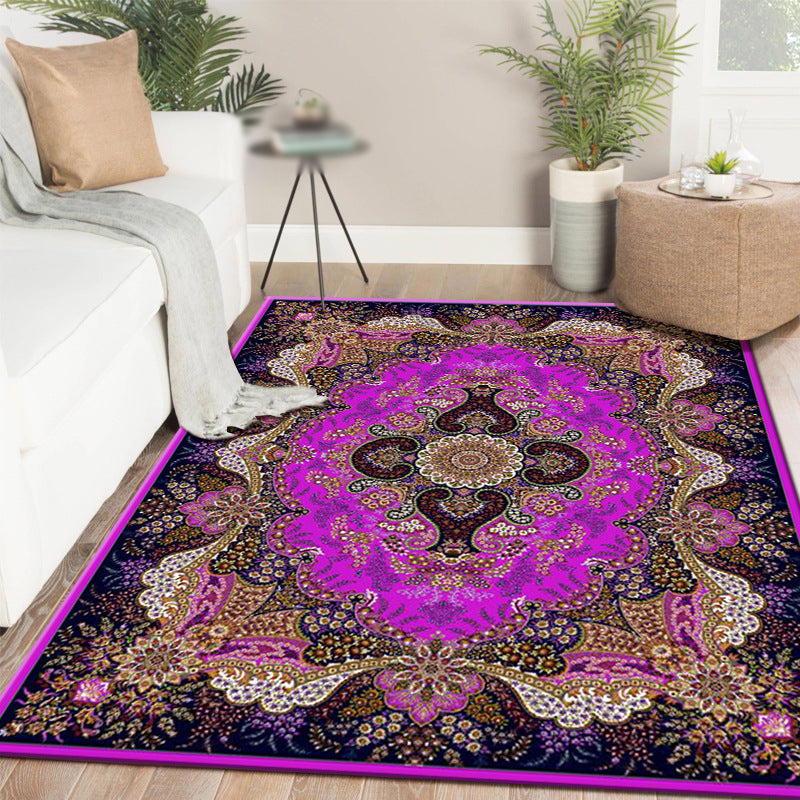 Shabby Chic Tribal Print Rug Retro Washable Carpet Polyester Anti-Slip Indoor Rug for Home Decor