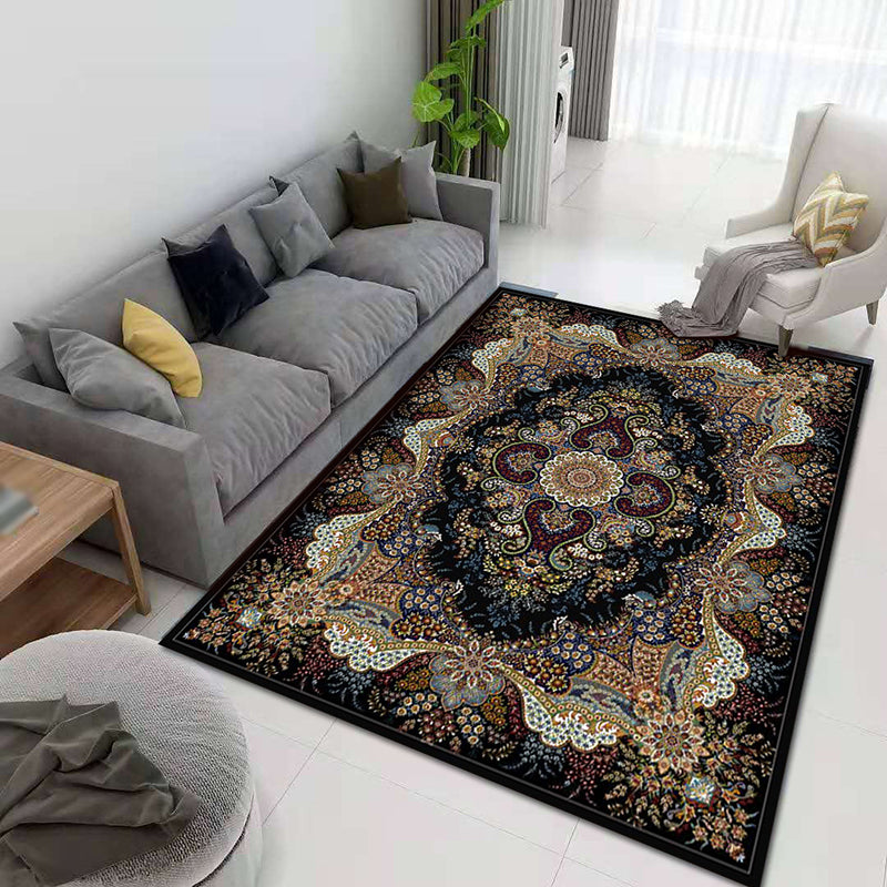 Shabby Chic Tribal Print Rug Retro Washable Carpet Polyester Anti-Slip Indoor Rug for Home Decor