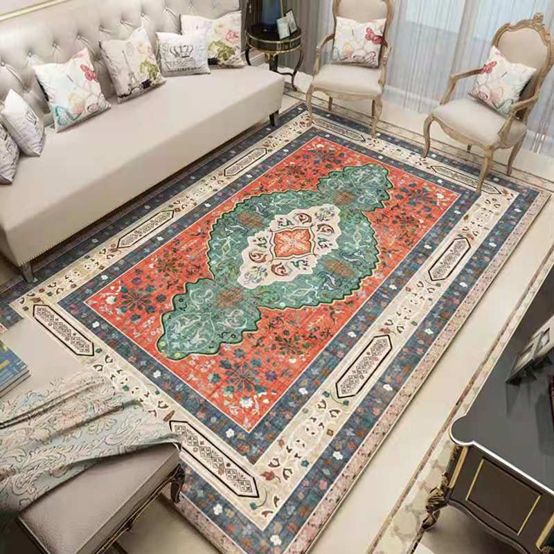 Fancy Red Area tapijt Marokko Marokko Antiek patroon Area Rug Polyester Niet-slip Tapijt voor woonkamer