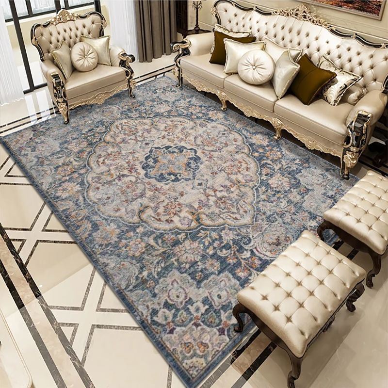 Tapis d'impression antique du Maroc Tapis en polyester rouge tapis de soins faciles pour le salon