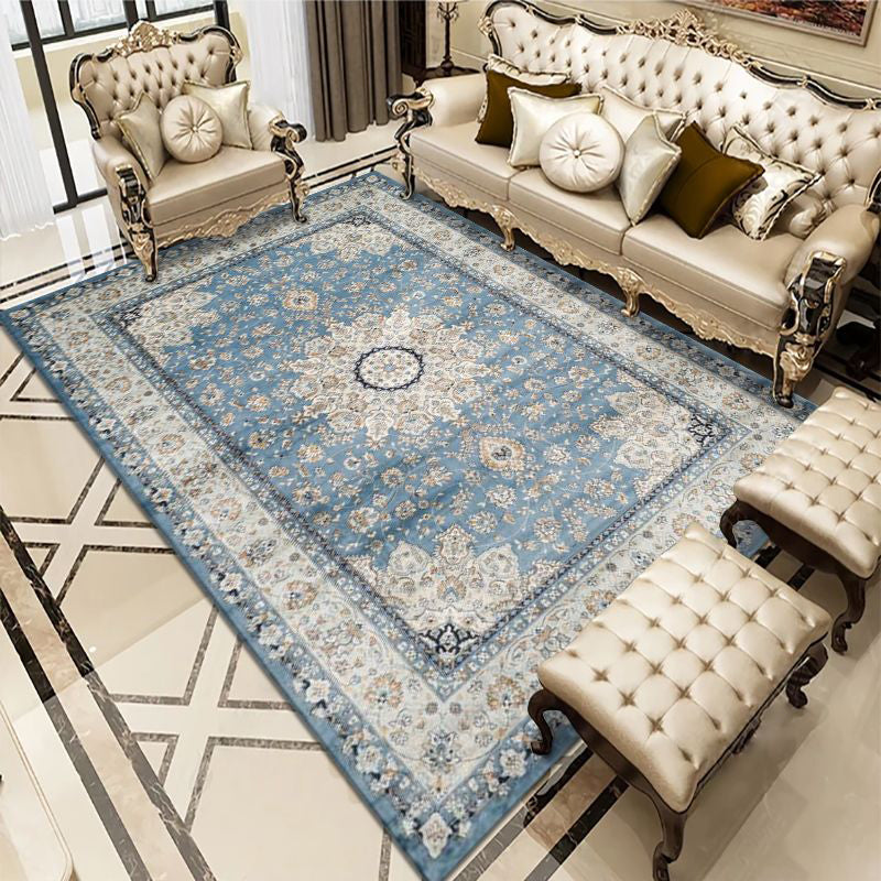 Marokko antiker Druckbereich Teppich rot Polyesterbereich Teppich Easy Care Teppich für Wohnzimmer
