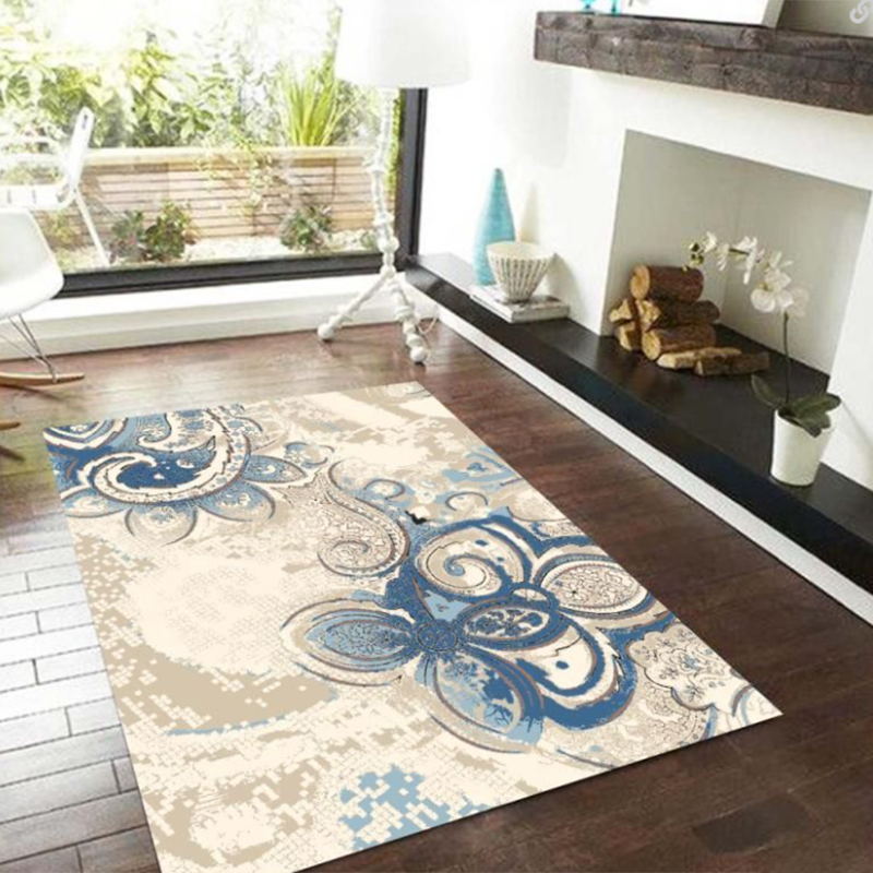 Brown Retro Rug Polyester Graphic Indoor Rug Stain Resistant Area Rug for Home Decor