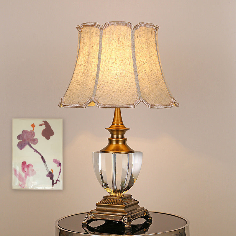 1 Bell Light Night Light Rural Rural Beige Tabine Table table de chevet avec accent en cristal