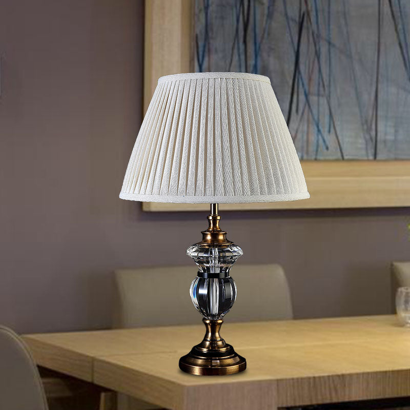 Tableuse de nuit en cristal plissé Light Rural 1 Light Light Living Room Table Lampe en bleu / clair violet / beige