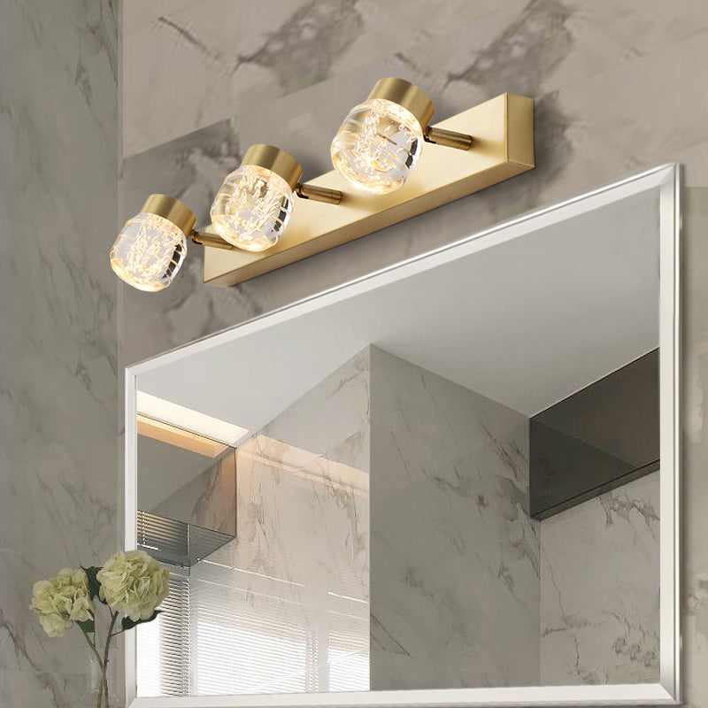 Contemporary 3-Light Wall Sconce Metal Bronze Wall Mounted Light for Bathroom