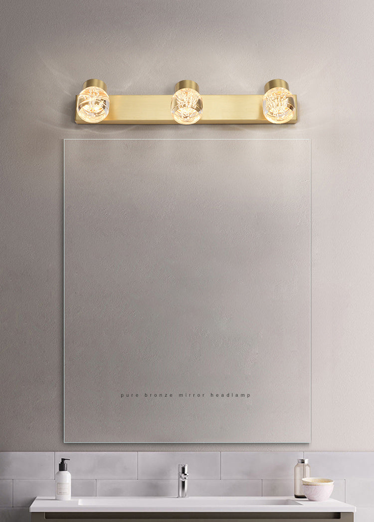 Contemporary 3-Light Wall Sconce Metal Bronze Wall Mounted Light for Bathroom