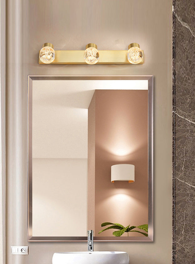 Contemporary 3-Light Wall Sconce Metal Bronze Wall Mounted Light for Bathroom