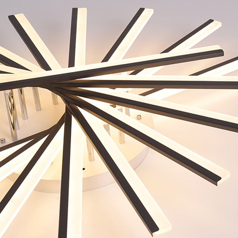 Modern Creative Creative Fan a forma di semifullo Luce a soffitto per soggiorno