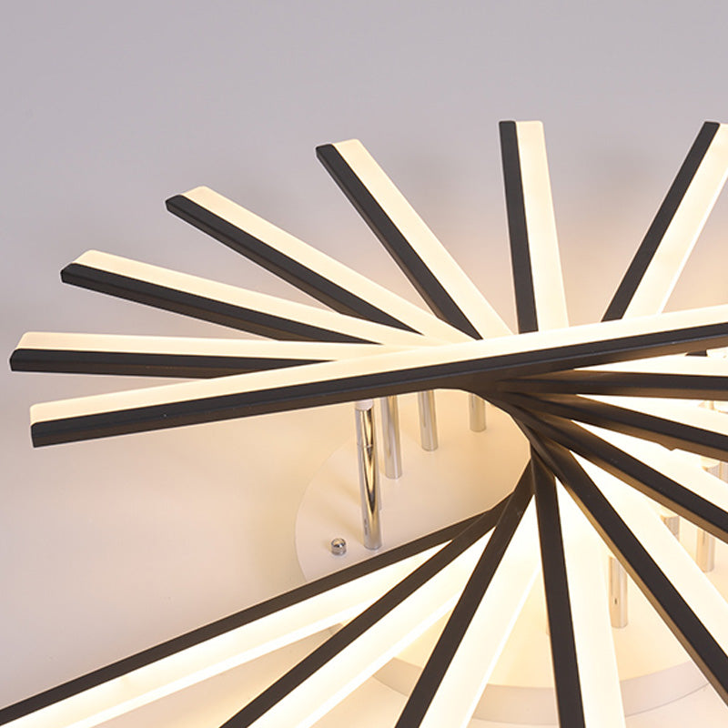 Modern Creative Creative Fan a forma di semifullo Luce a soffitto per soggiorno