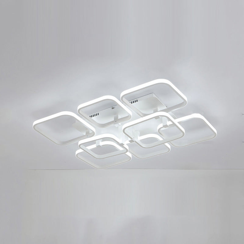 Contemporary Traverse Semi Flush Mount Ceiling Light for Living Room Bedroom