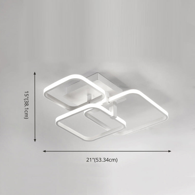 Luz de techo de montaje de semi rasgador de transverso contemporáneo para dormitorio de sala de estar