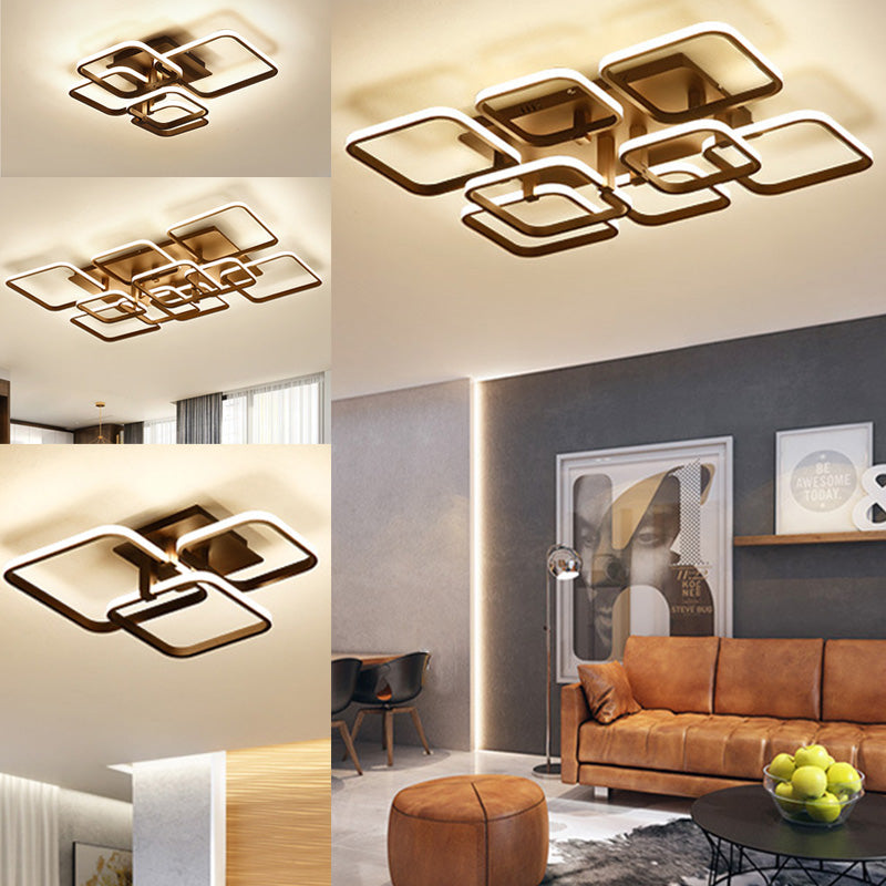 Contemporary Traverse Semi Flush Mount Ceiling Light for Living Room Bedroom