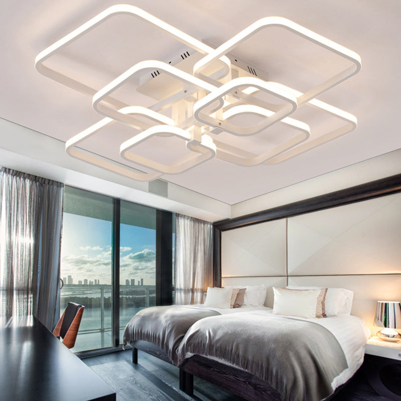 Contemporary Semi Flush Mount Ceiling Lights with Iron Art for Living Room