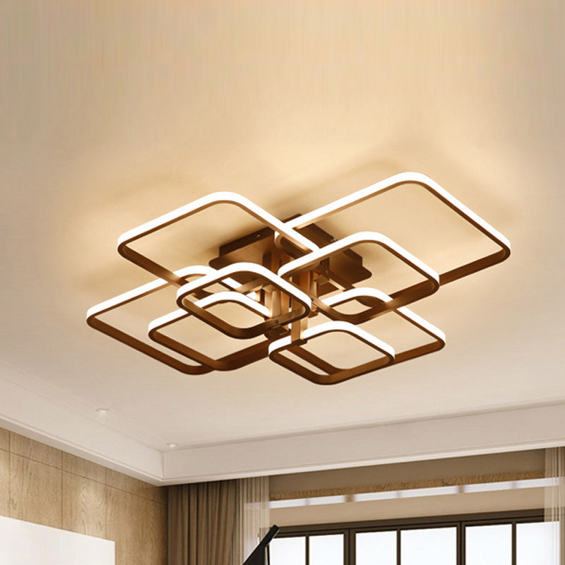 Contemporary Semi Flush Mount Ceiling Lights with Iron Art for Living Room