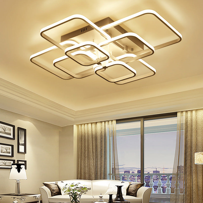 Contemporary Semi Flush Mount Ceiling Lights with Iron Art for Living Room