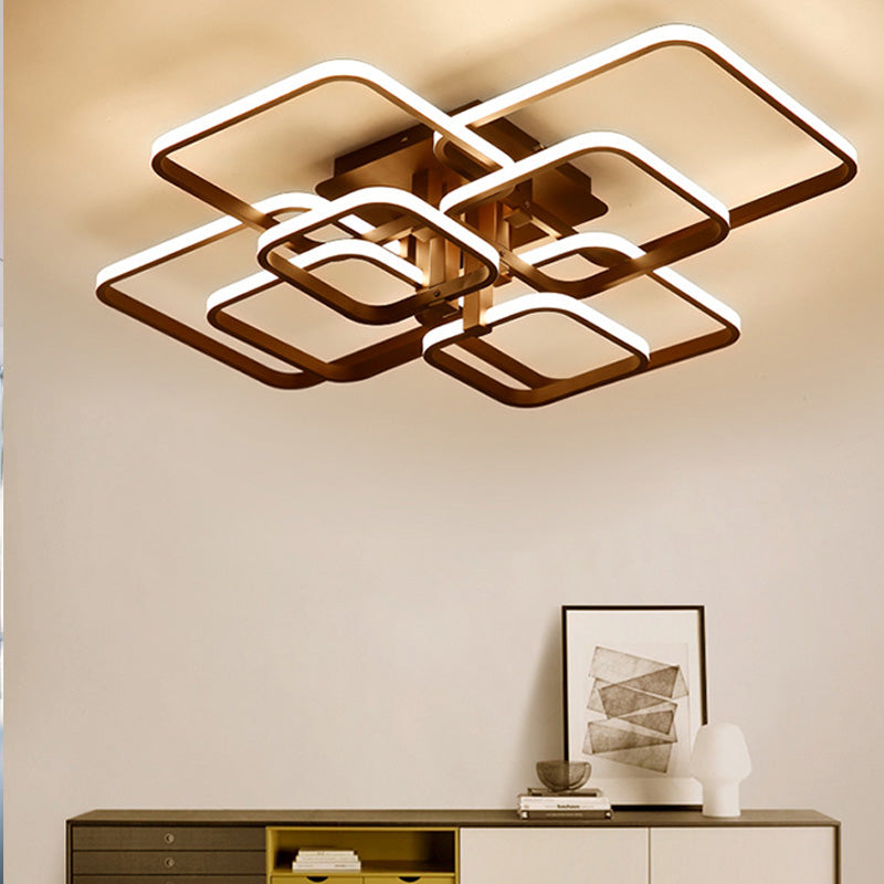 Contemporary Semi Flush Mount Ceiling Lights with Iron Art for Living Room