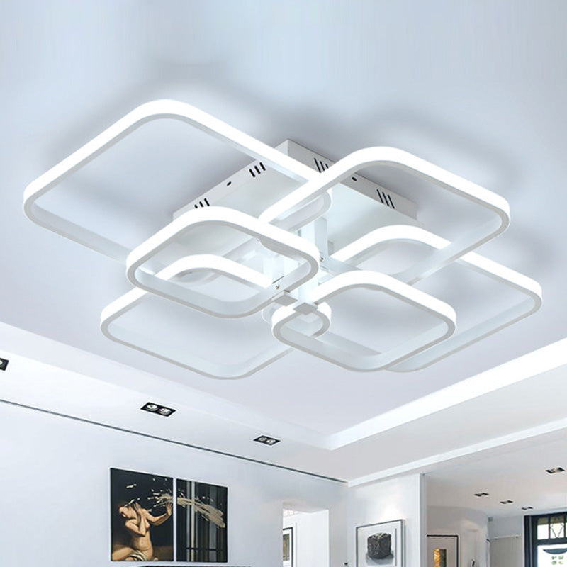 Contemporary Semi Flush Mount Ceiling Lights with Iron Art for Living Room