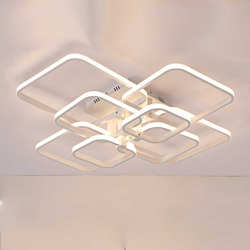 Hedendaagse semi -flush mount plafondlampen met ijzeren kunst voor woonkamer