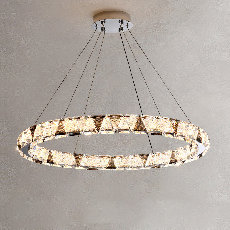 Crystal clair Round suscite de lampe minimaliste en or pour le foyer