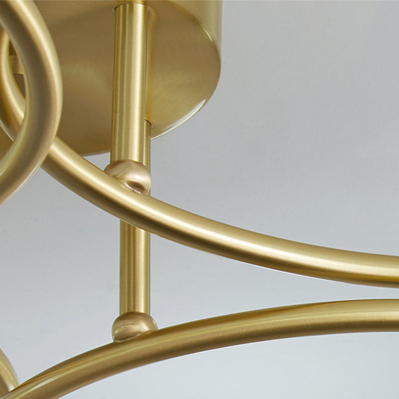 Brass Sputnik Semi Flush Monte in stile industriale Luce a soffitto in ferro battuto per spazi interni