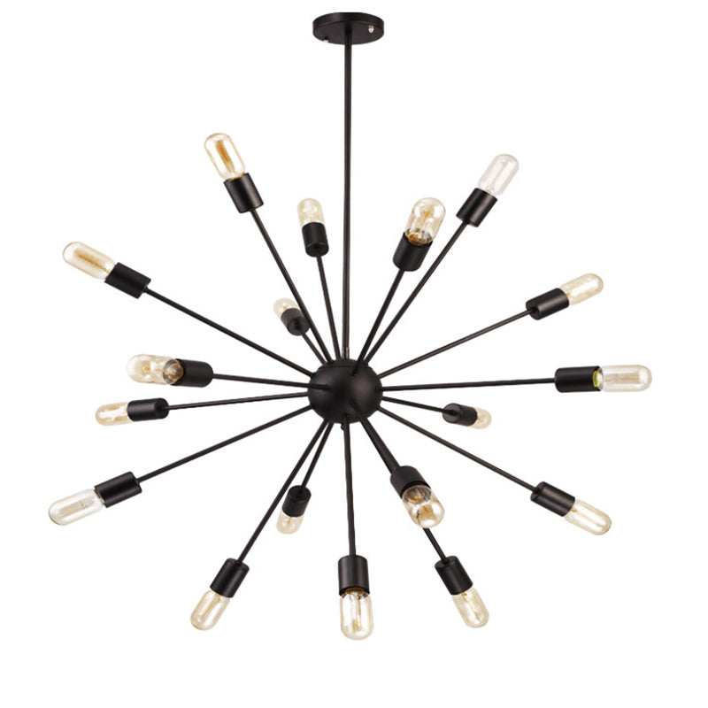 Luz colgante de Sputnik Black en lámpara de hierro forjado de estilo vintage industrial para lugar comercial