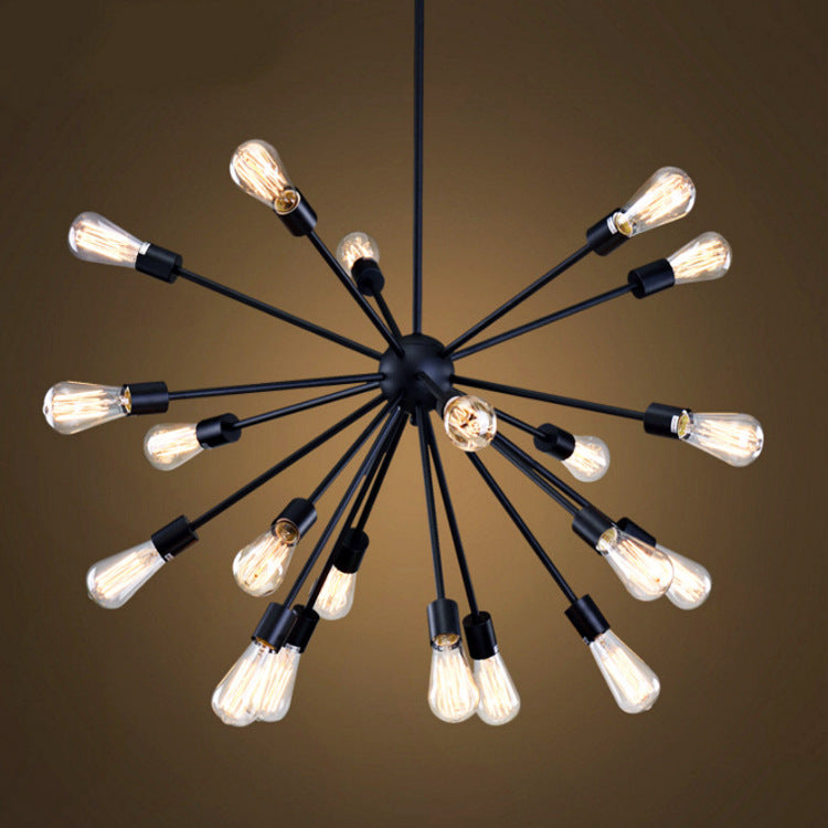 Luz colgante de Sputnik Black en lámpara de hierro forjado de estilo vintage industrial para lugar comercial