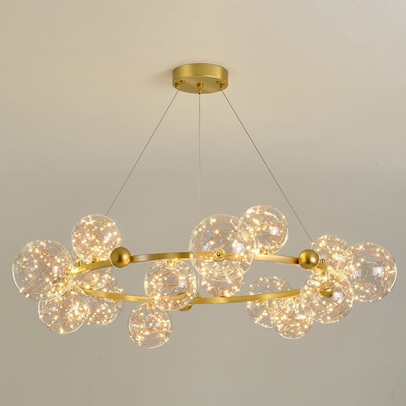 Modern Pendant Chandelier Circular Chandelier Hanging Light Glass Globe Chandelier