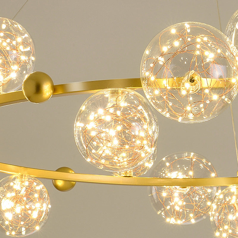 Modern Pendant Chandelier Circular Chandelier Hanging Light Glass Globe Chandelier