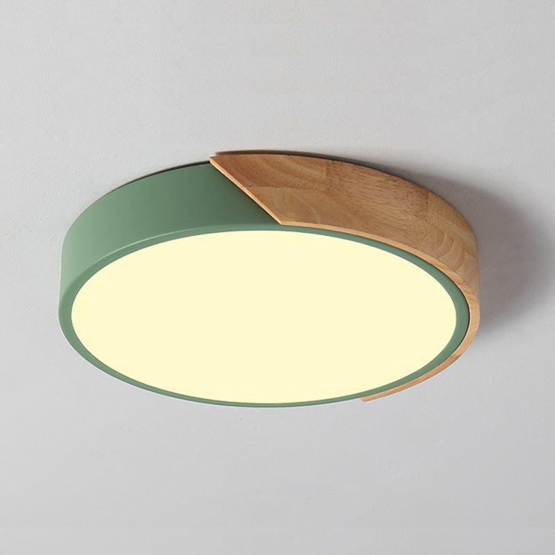 Green 1-Light Flush Mount Fixture Modern Style Acrylic Round Flush Ceiling Lights