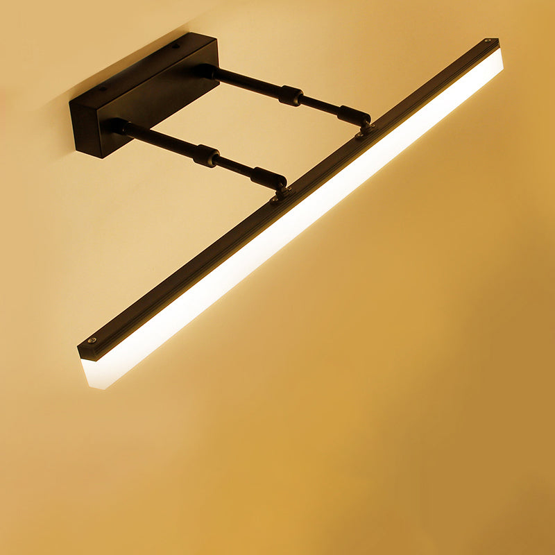 Linear Shade Swing Arm Wall Lighting Modern Style Metal 1 Light Sconce Lamp in Black